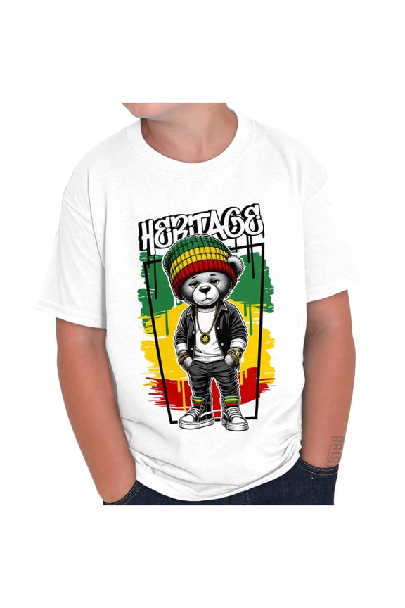 Urban Rastafari Heritage Teddy Bear Crewneck T Shirts Boy Girl Teen Brisco Brands X