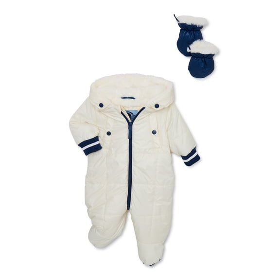 Urban Republic Baby Boy Quilted Pram with Faux Fur Lining, Sizes 3M-9M