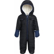 Urban Republic Baby Boys Snowsuit Full Sherpa Fleece Lined Infant Pram Quilted Baby Winter Suit (3M-9M)