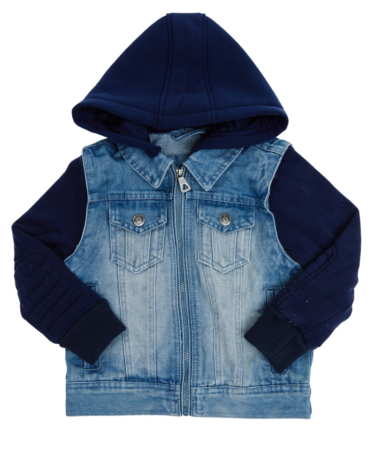 Urban Republic Boys' Denim Vest Layered Jacket Navy 12 US