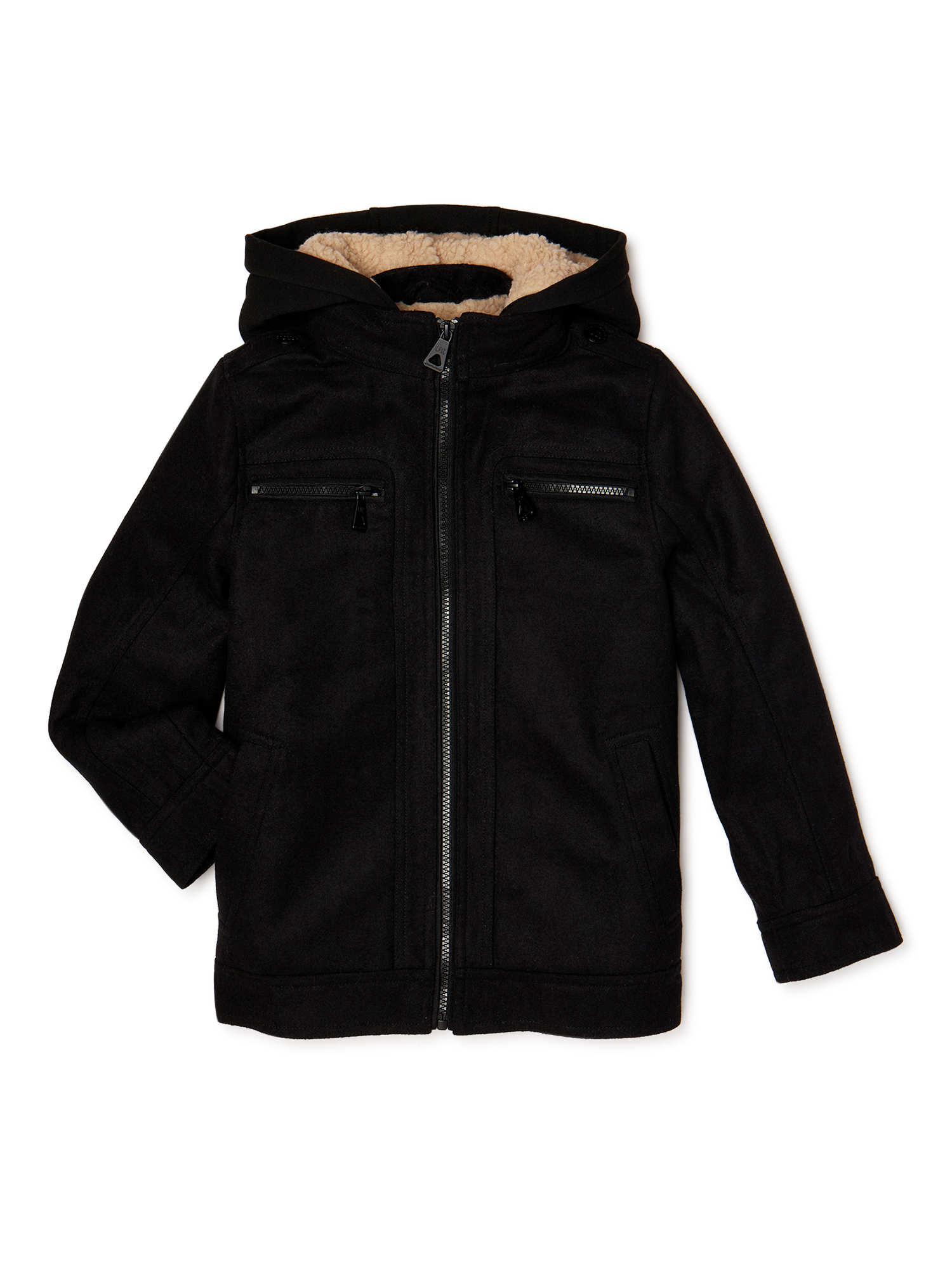 Urban Republic Boys Officer Jacket with Faux Sherpa Hood & Lining, Sizes 4-20 - image 1 of 3