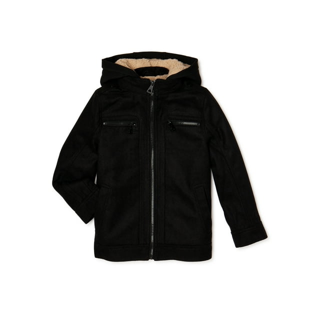 Urban Republic Boys Officer Jacket with Faux Sherpa Hood & Lining, Sizes 4-20