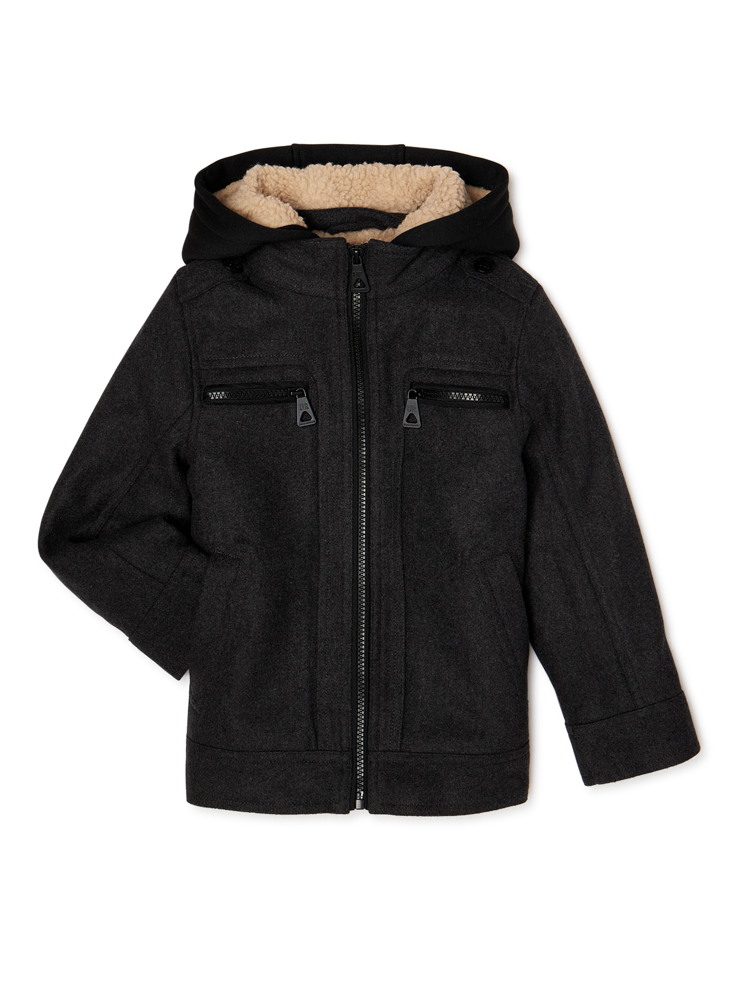 Urban Republic Boys Officer Jacket with Faux Sherpa Hood & Lining, Sizes 4-20 - image 1 of 3