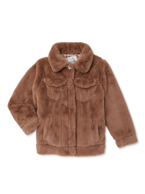 Toddler Girls Faux Fur Snap Jacket, Sizes 12M-5T