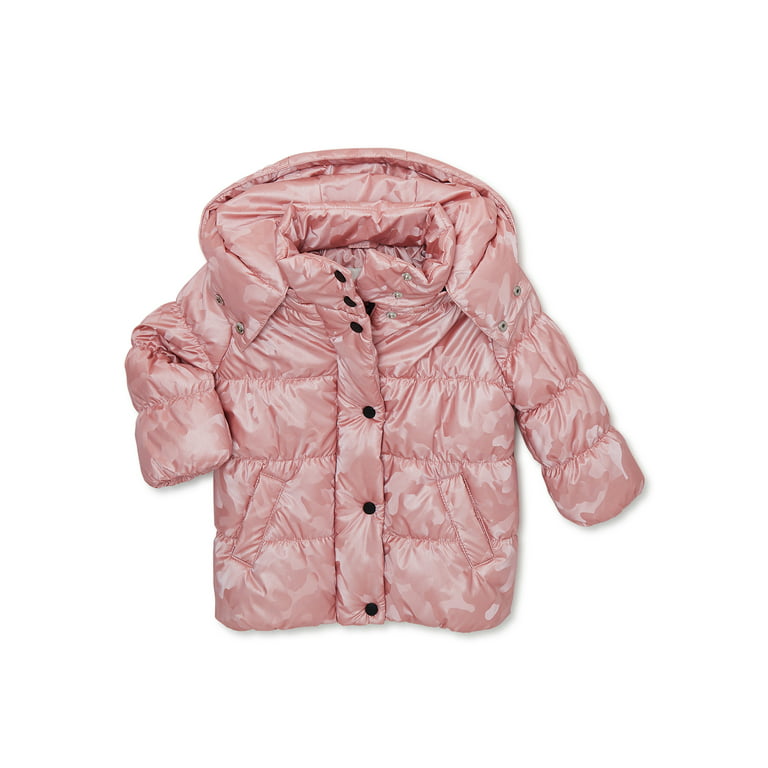 Urban Republic Toddler Girls Iridescent Puffer Jacket with Hood, Sizes  12M-5T
