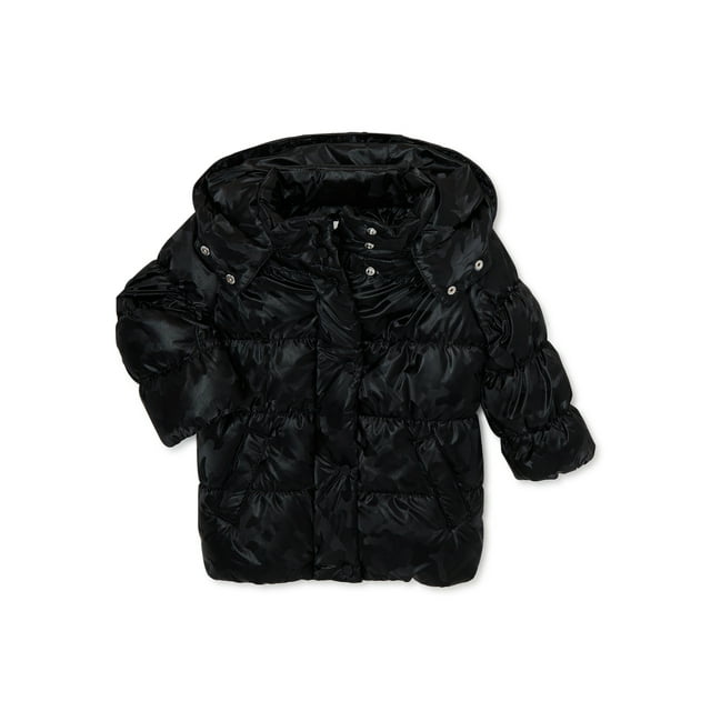 Urban Republic Toddler Girls Iridescent Puffer Jacket with Hood, Sizes