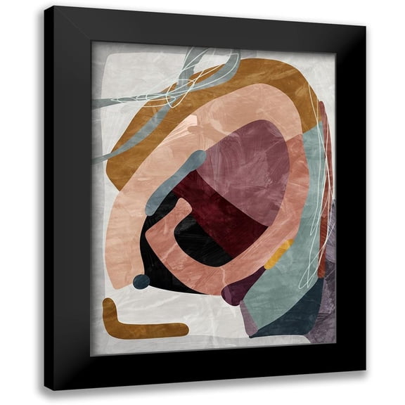 Urban Road 12x14 Black Modern Framed Museum Art Print Titled - Concentric I