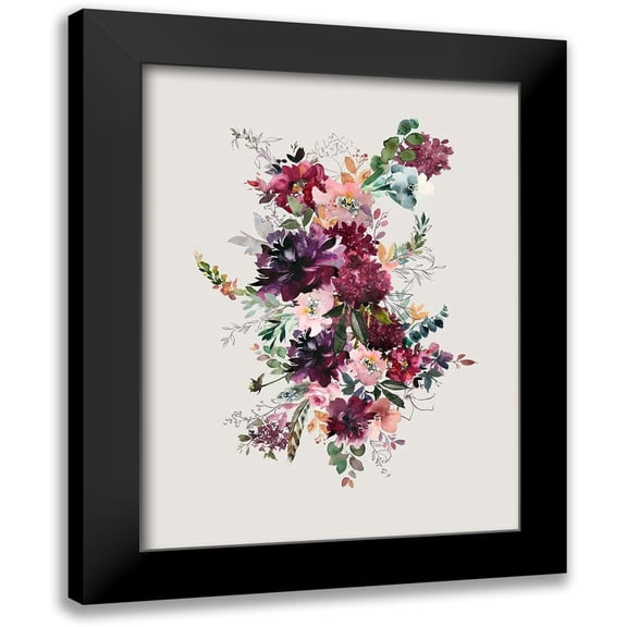Urban Road 12x14 Black Modern Framed Museum Art Print Titled - Decoupage I Art Print
