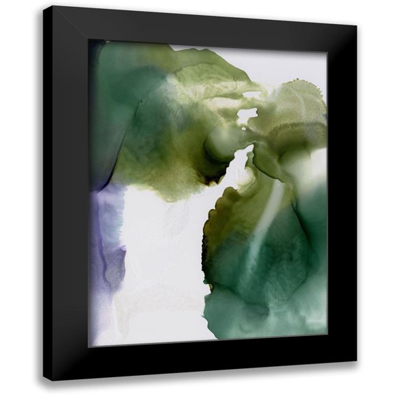 Urban Road 12x14 Black Modern Framed Museum Art Print Titled - Green Glacier I