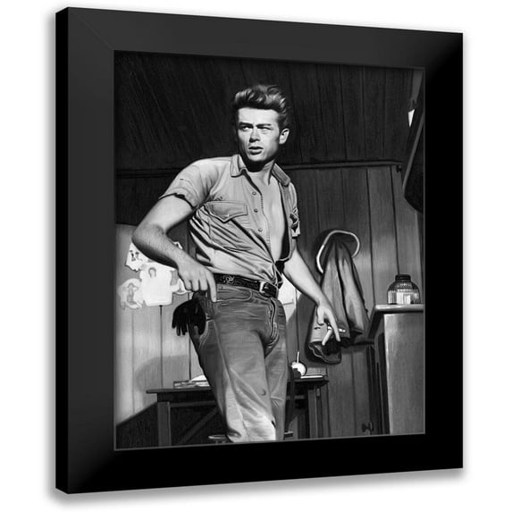 Urban Road 12x14 Black Modern Framed Museum Art Print Titled - James Dean Mono Poster