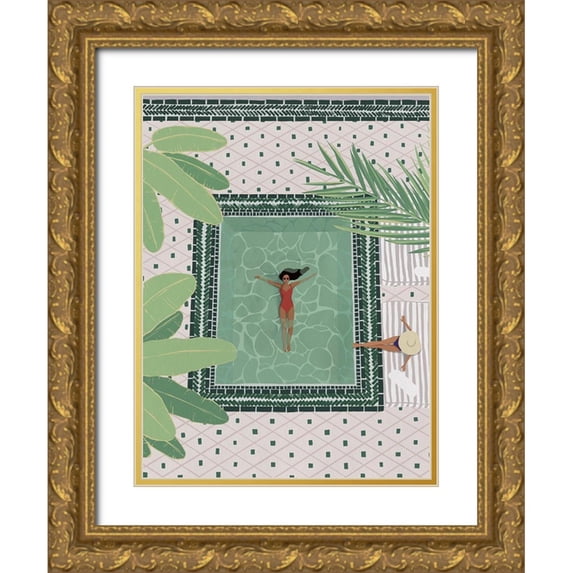 Urban Road 12x14 Gold Ornate Wood Framed with Double Matting Museum Art Print Titled - Carefree Callie