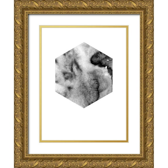 Urban Road 12x14 Gold Ornate Wood Framed with Double Matting Museum Art Print Titled - Hex Black Poster