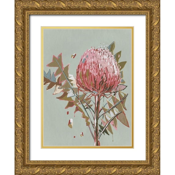 Urban Road 12x14 Gold Ornate Wood Framed with Double Matting Museum Art Print Titled - Sage Waratah