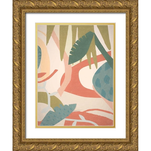 Urban Road 12x14 Gold Ornate Wood Framed with Double Matting Museum Art Print Titled - Tropical Oasis I Poster