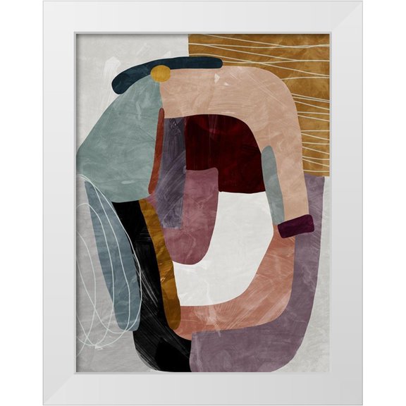 Urban Road 12x14 White Modern Wood Framed Museum Art Print Titled - Concentric II