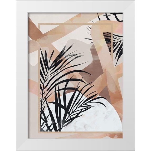 Urban Road 12x14 White Modern Wood Framed Museum Art Print Titled - Palm Breeze II Art Print