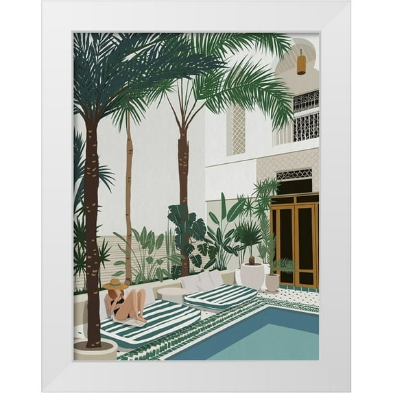 Urban Road 12x14 White Modern Wood Framed Museum Art Print Titled - Vacationing Veronica
