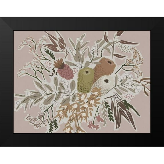 Urban Road 14x12 Black Modern Framed Museum Art Print Titled - Bush Blooms