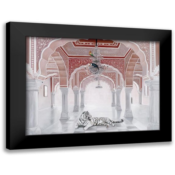 Urban Road 14x12 Black Modern Framed Museum Art Print Titled - The Queens Court