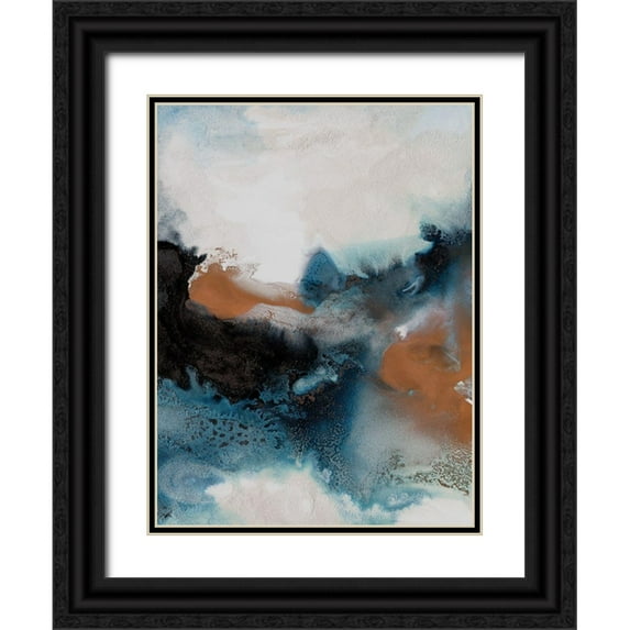 Urban Road 15x18 Black Ornate Wood Framed with Double Matting Museum Art Print Titled - Water and Earth II
