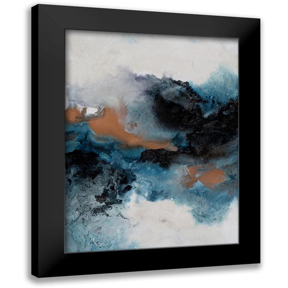 Urban Road 19x24 Black Modern Framed Museum Art Print Titled - Water and Earth I