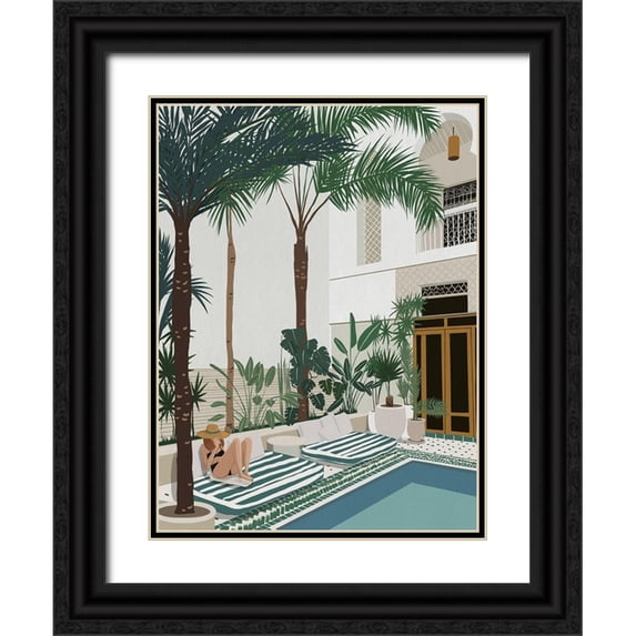 Urban Road 19x24 Black Ornate Wood Framed with Double Matting Museum Art Print Titled - Vacationing Veronica