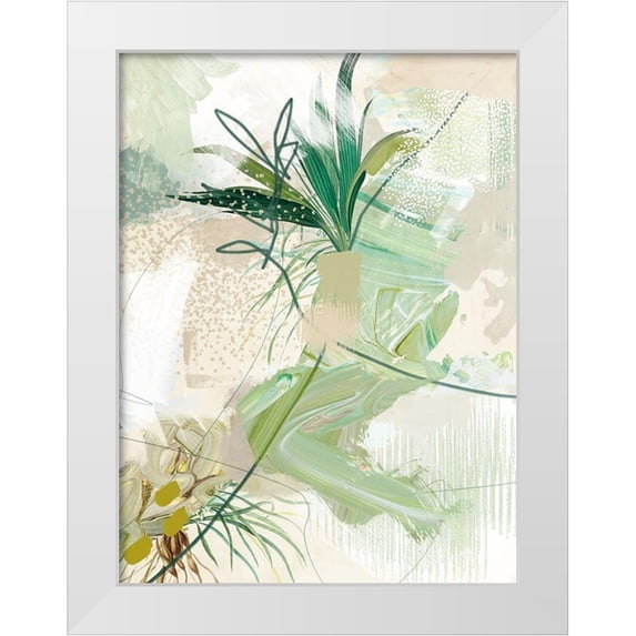 Urban Road 19x24 White Modern Wood Framed Museum Art Print Titled - Leafy Greens