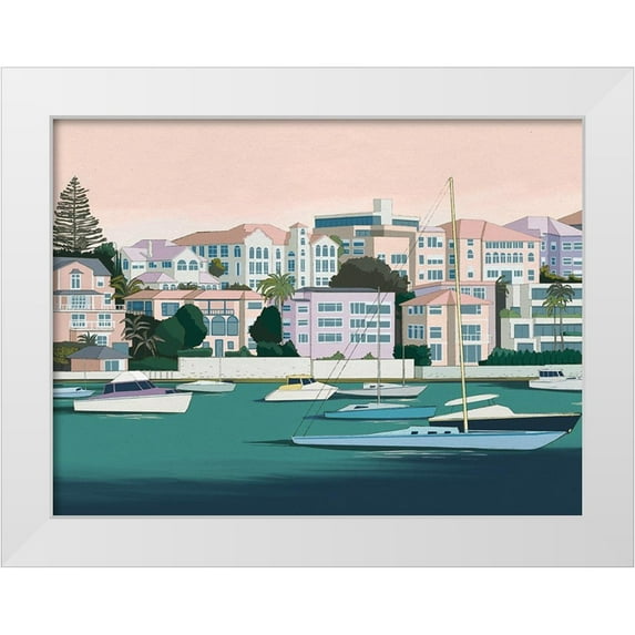 Urban Road 24x19 White Modern Wood Framed Museum Art Print Titled - Yacht Club Canvas Art Print