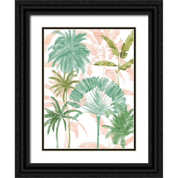 Urban Road 25x32 Black Ornate Wood Framed with Double Matting Museum Art Print Titled - Exotic Palms II Poster