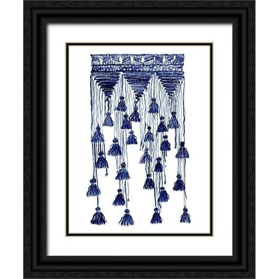 Urban Road 25x32 Black Ornate Wood Framed with Double Matting Museum Art Print Titled - Free Spirit Indigo
