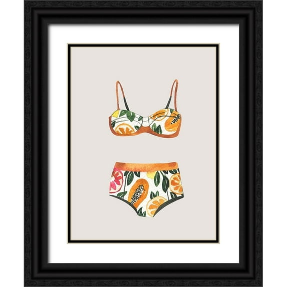 Urban Road 25x32 Black Ornate Wood Framed with Double Matting Museum Art Print Titled - Swimsuit III Poster