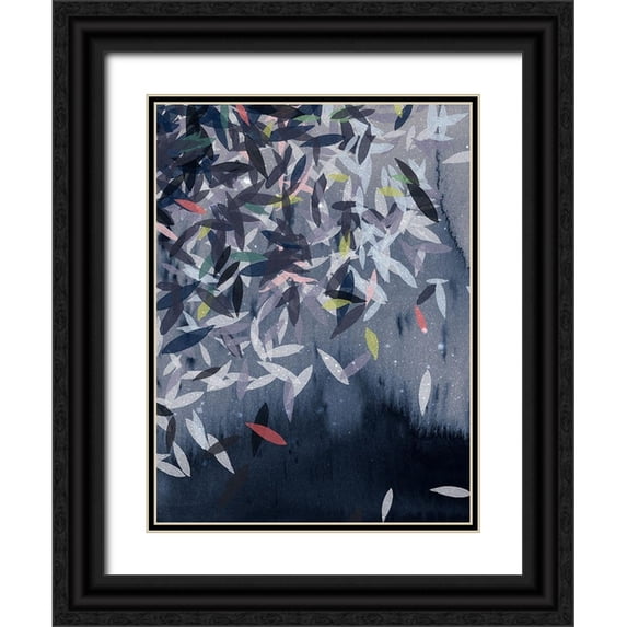 Urban Road 25x32 Black Ornate Wood Framed with Double Matting Museum Art Print Titled - Winter Rain