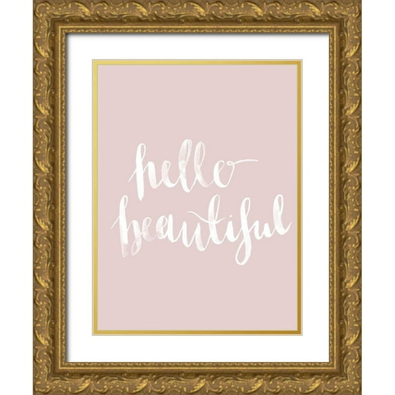 Urban Road 25x32 Gold Ornate Wood Framed with Double Matting Museum Art Print Titled - Hello Beautiful Blush Poster