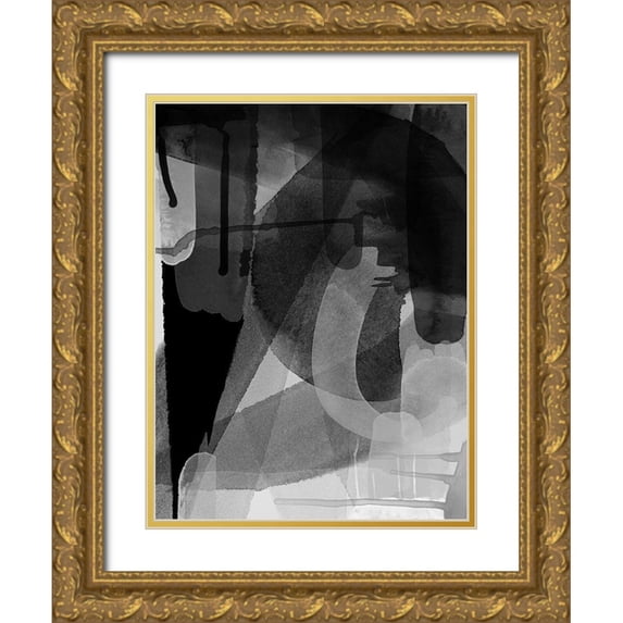 Urban Road 25x32 Gold Ornate Wood Framed with Double Matting Museum Art Print Titled - Lampblack