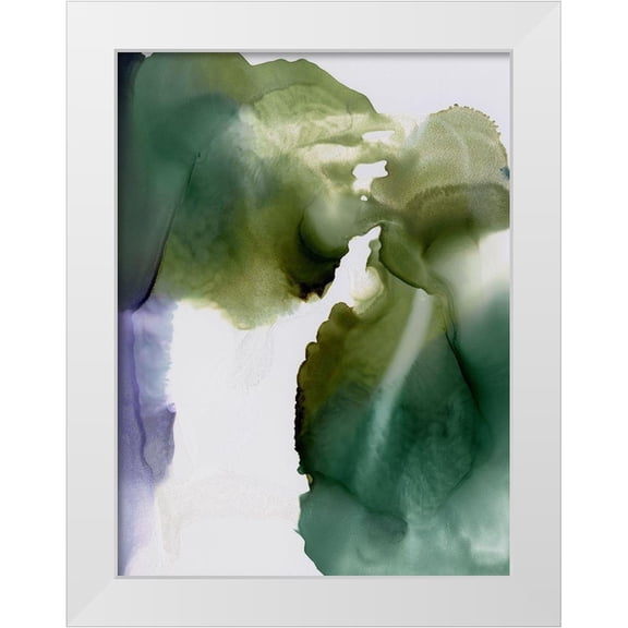 Urban Road 25x32 White Modern Wood Framed Museum Art Print Titled - Green Glacier I