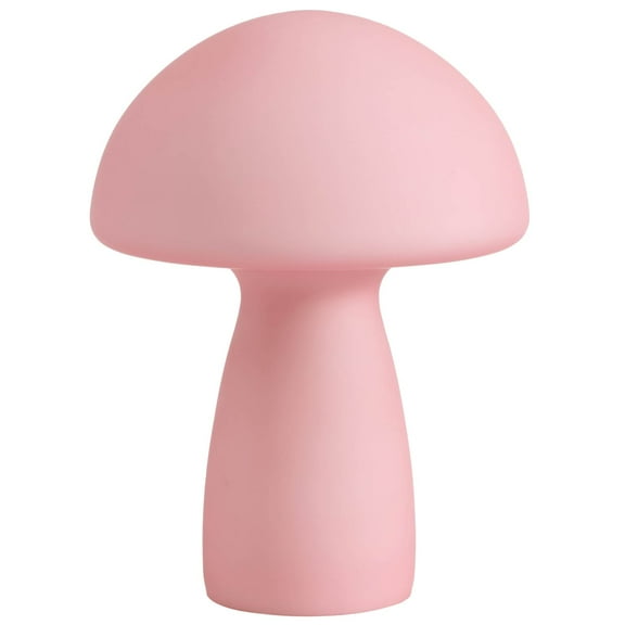 Urban Shop 12" Frosted Pink Glass Mushroom Lamp