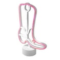 thumbnail image 1 of Urban Shop 12" H Cowboy Boot LED Neon Table Light, Pink and White, 1 of 9