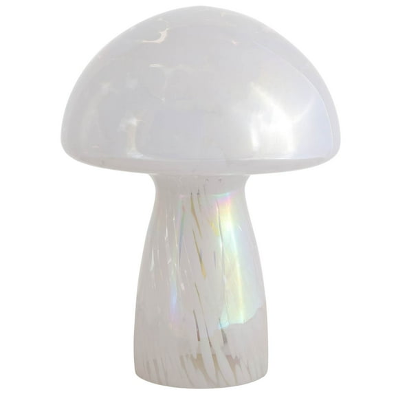 Urban Shop 12" Iridescent Tortoise Glass Mushroom Lamp