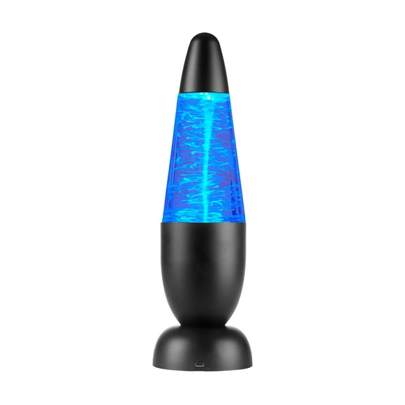 Urban Shop 12" LED Tornado Lamp with Blue Glitter, Battery-Operated, Black Metal Base