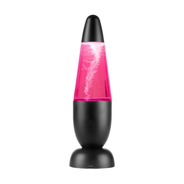 Urban Shop 12" LED Tornado Lamp with Pink Glitter, Battery-Operated, Black Metal Base