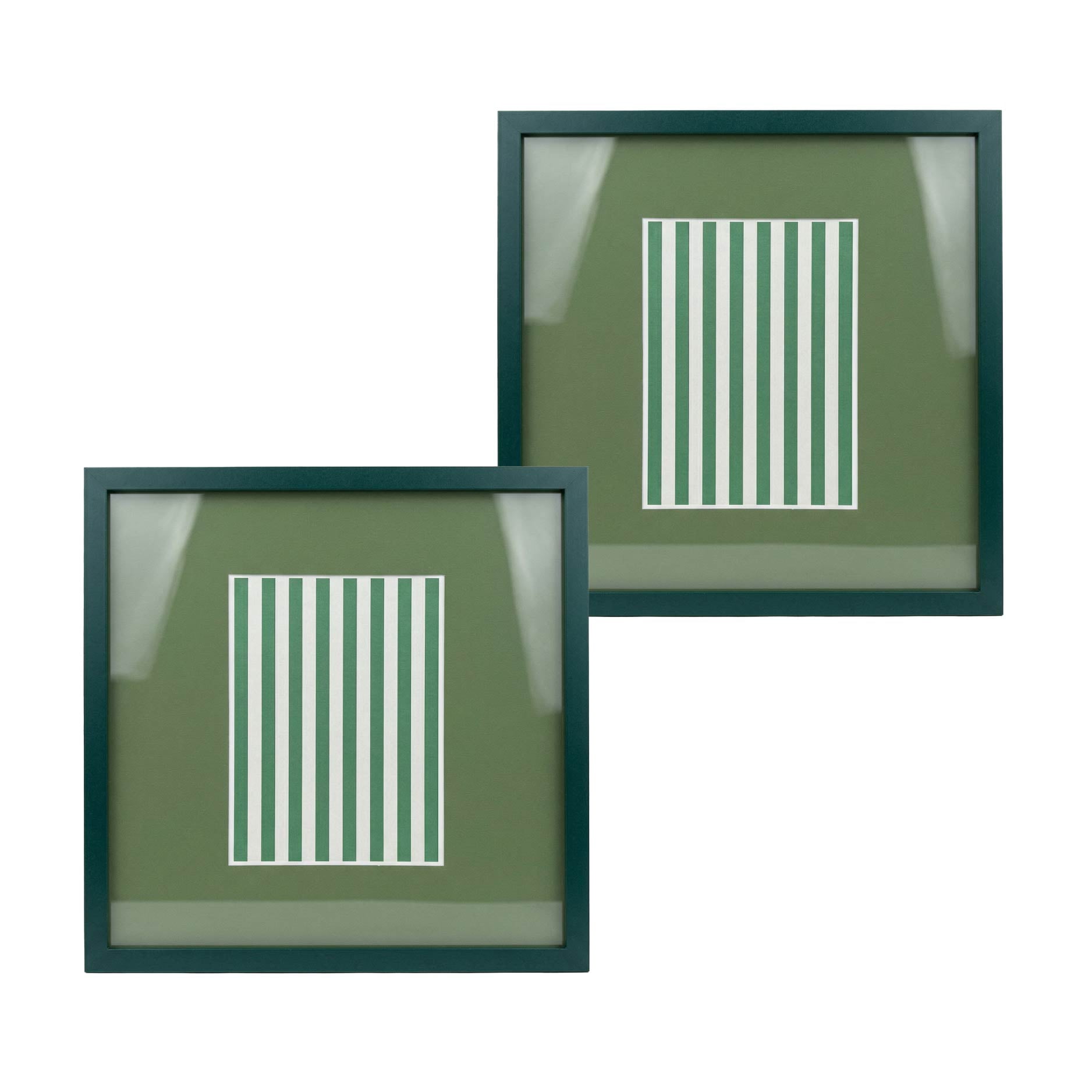Urban Shop 12 x 12 Green Wood Picture Frames, 2-Pack, Displays 6 x 8 Photo with Mat