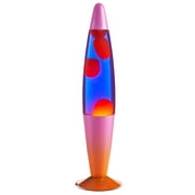 Urban Shop, 16" Ombre Sunset Lava Motion Volcano Lamp, Orange Wax in Purple Liquid, Metal Base