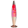thumbnail interactive-video image 1 of Urban Shop, 16" Rose Gold LED Motion Volcano Lamp, Pink Wax in Pink Liquid, Chrome Metal Base, 1 of 10