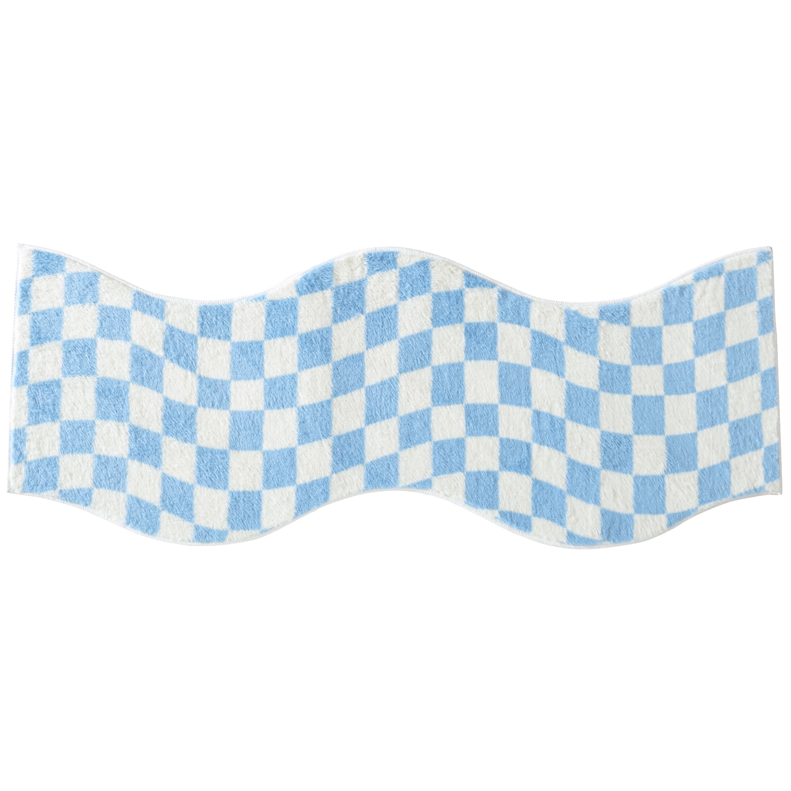 Urban Shop 18" x 55" Wavy Blue Indoor Accent Rug - Modern Decor