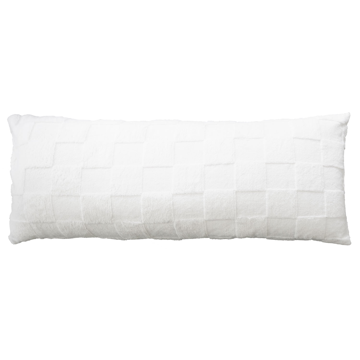 Urban Shop 20 x 48 White Check Plush Body Pillow