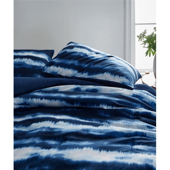 Urban Shop 3-Piece Tie Dye Navy Comforter Set, Queen