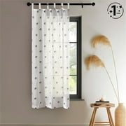 Urban Shop 38" x 63" Sheer Light-Filtering Single Curtain Panel, Ying Yang Print
