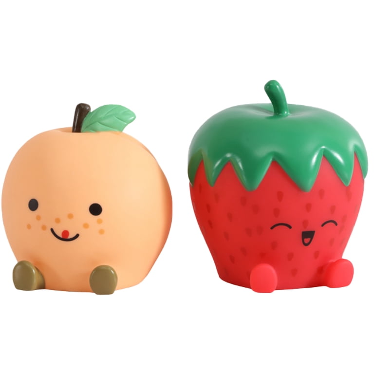 5 2 Pack Food Figural LED Mood Light - Strawberry & Peach