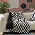 thumbnail image 1 of Urban Shop 50" x 60" Smooshie Throw, Abstract Black & White Check, 1 of 10