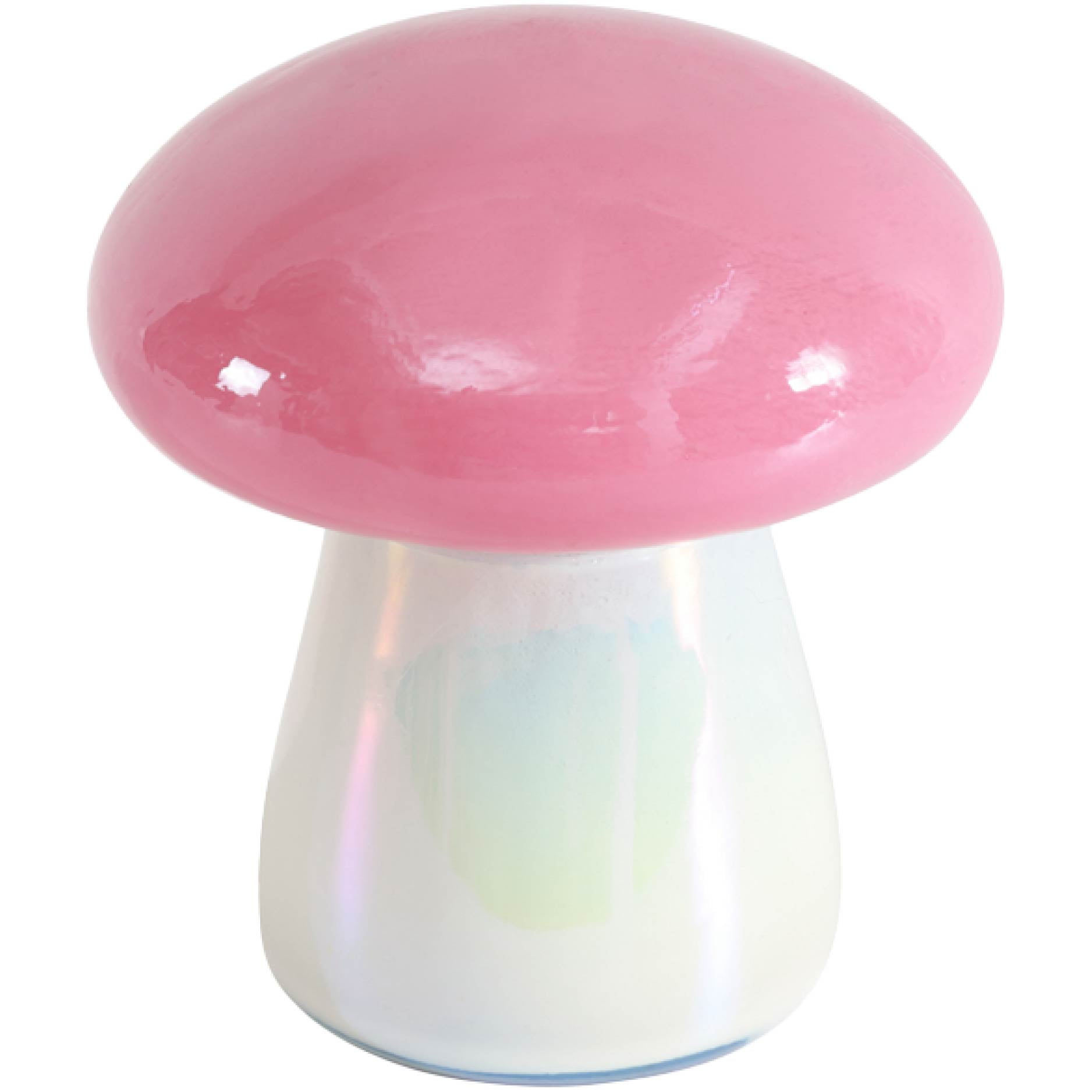 Urban Shop 6.7" x 5.9" Iridescent Pink Mushroom Candle